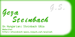 geza steinbach business card