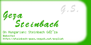 geza steinbach business card